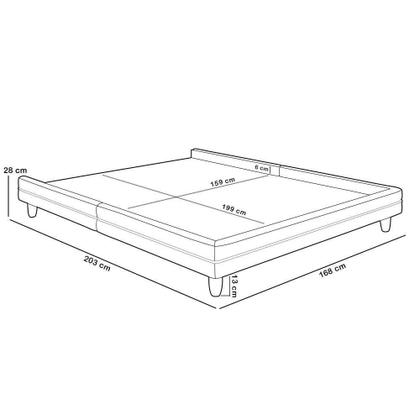 Imagem de Cama Casal Queen Base Box Pés Madeira 168cm Suném P05 Veludo Bege - Lyam Decor