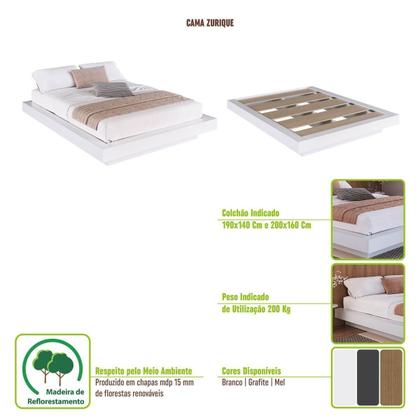 Imagem de Cama Casal Queen Suspensa 140/160 Zurique Branco