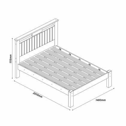 Imagem de Cama casal ripado alaska 100% mdf p/ colchão 1.88x1.38 - carmolar