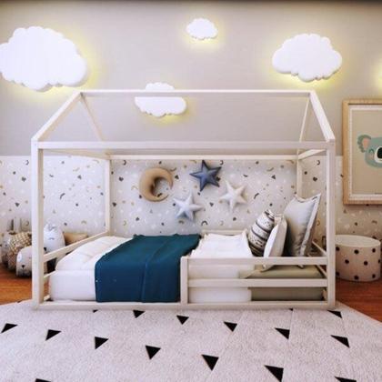 Imagem de Cama Casinha Solteiro Branco/Acetinado
