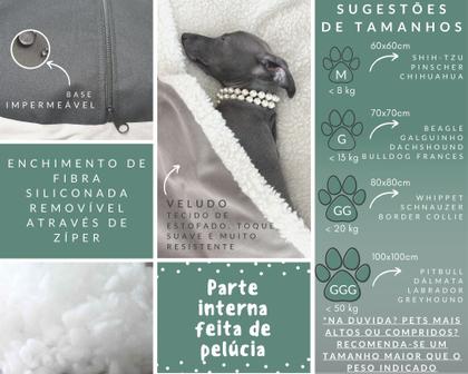 Imagem de Cama Cave Cachorros Whippet com coberta GG 80x80