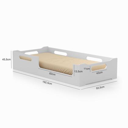 Imagem de Cama Cecília Solteiro Montessoriana 100%MDF + Colchão Solteiro 188x88 Prodormir - Branca
