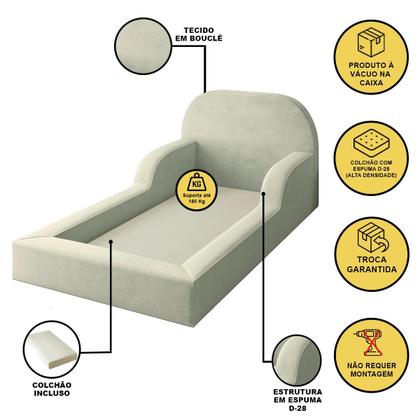Imagem de Cama Colchão Montessoriana Infantil Proteção Lateral Balaqui