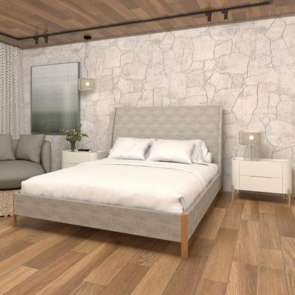 Imagem de Cama com Cabeceira Queen Sob Medida e 2 Mesas 100% MDF