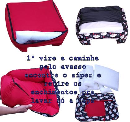 Imagem de cama de cachorro caminha pet grande retangular  amarela + cobertinha pet