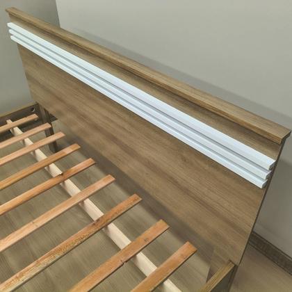 Imagem de Cama de Casal 100% MDP - Amêndoa/Branco