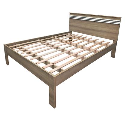 Imagem de Cama de Casal 100% MDP - Amêndoa/Branco