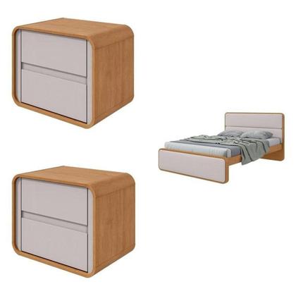 Imagem de Cama de Casal com 2 Mesas de Cabeceiras Loop