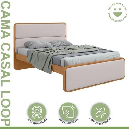 Imagem de Cama de Casal com 2 Mesas de Cabeceiras Loop
