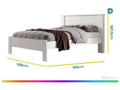Imagem de Cama de Casal Conquista Móveis Pérola Branco