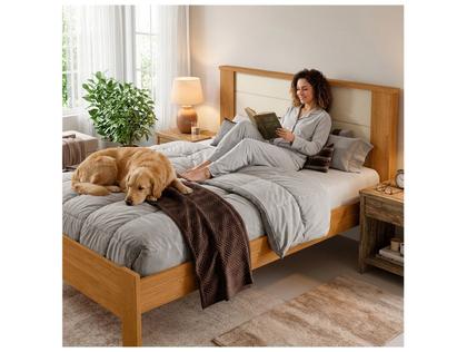 Imagem de Cama de Casal Conquista Móveis Pérola Cinamomo e Off-White