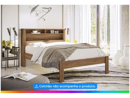 Imagem de Cama de Casal Madeira Com Baú Invicta Santos Andirá Jatobá