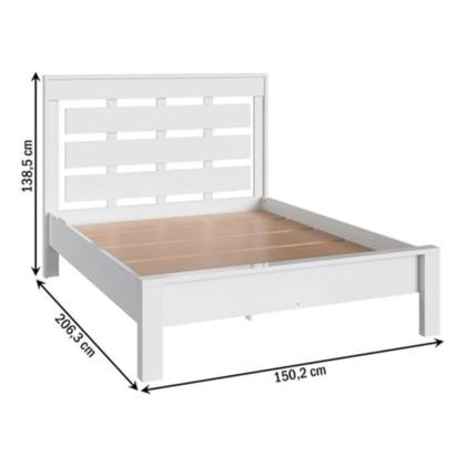 Imagem de Cama de Casal Madeira Cor Branca Resistente e Moderno BD301 Branco Decibal