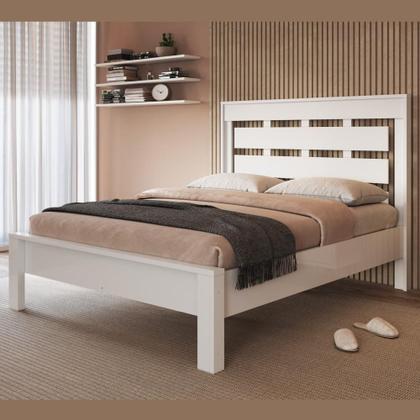 Imagem de Cama de Casal Madeira Cor Branca Resistente e Moderno BD301 Branco Decibal