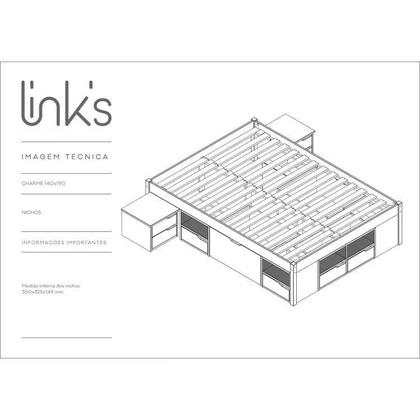 Imagem de Cama de Casal Multifuncional Charme com Mesa de Cabeceira - Amêndoa