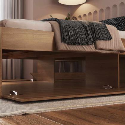Cama de Casal para colchões de 138x188cm com 4 Portas Tokio CK140