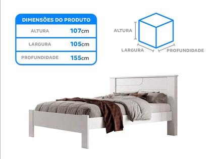 Imagem de Cama de Casal Pérola Branca