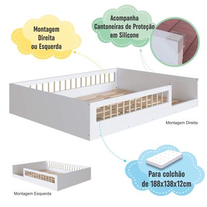 Imagem de Cama de Chão Casal Montessoriana com Lastros MDF Amore Móvel na Caixa