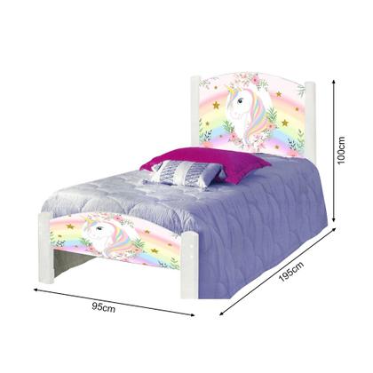 Imagem de Cama de Criança Infantil Solteiro Adesivada o Unicónio