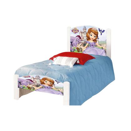 Imagem de Cama de Criança Infantil Solteiro Adesivada Princesa Sofia