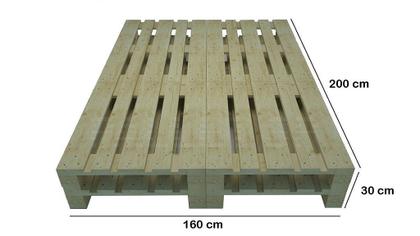 Imagem de Cama de Pallet Queen 200x160x30 cm - Madeira Pinus