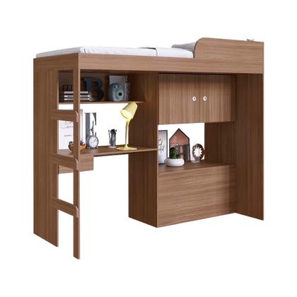 Imagem de Cama De Solteiro Alta Multifuncional Com Escrivaninha Montana Pupi Shop Jm