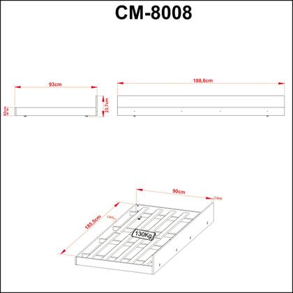 Imagem de Cama de Solteiro Auxiliar Branco Cm8008 - Tecno Mobili