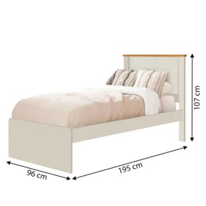 Imagem de Cama de solteiro Barcelona Off White/ Nature  Tebarrot