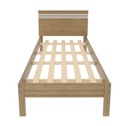 Imagem de Cama de Solteiro Bege/Amêndoa/Branco