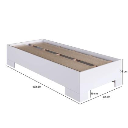 Imagem de Cama de Solteiro Box com Estrado Fixo 80 Xangai Cinza/Grafite