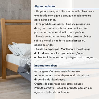 Imagem de Cama de Solteiro Cabeceira com Detalhes Curvos Madeira Reali Plus Amêndoa Clean