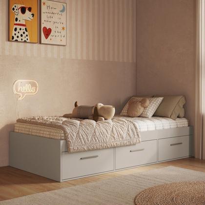 Imagem de Cama de Solteiro com 3 Gavetas Genebra Arenas