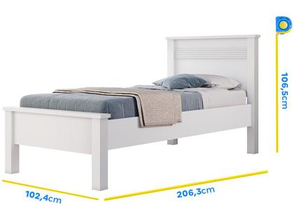 Imagem de Cama de Solteiro Conquista Móveis Barcelona Branca