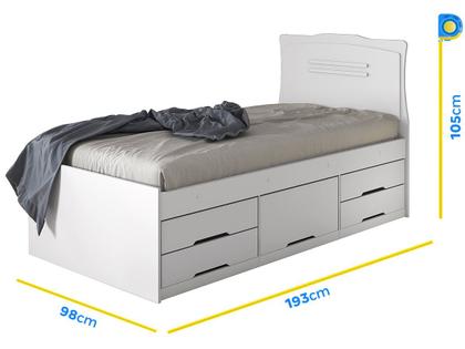 Imagem de Cama de Solteiro Conquista Móveis Julia Branco
