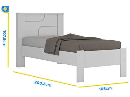 Imagem de Cama de Solteiro Conquista Móveis Pérola Branco