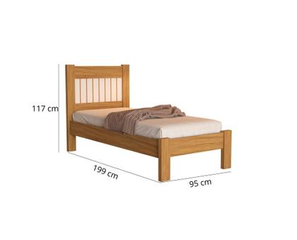 Imagem de Cama de Solteiro Estilo Classico Tradicional Bela MDF Com Estrado Madeira Para Quarto detalhe frisado