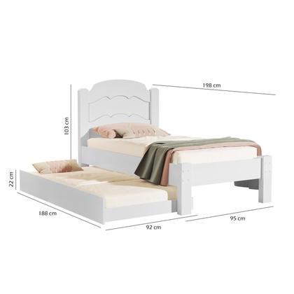 Imagem de Cama De Solteiro Lais Com Cama Auxiliar - Envio Imediato!