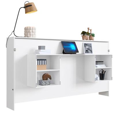 Imagem de Cama de Solteiro Latino Articulável com Mesa de Estudo Branco - Art In Móveis