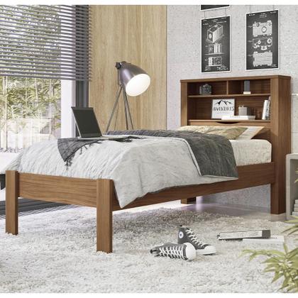 Imagem de Cama de Solteiro Madeira Com Baú Invicta Santos Andirá Jatobá
