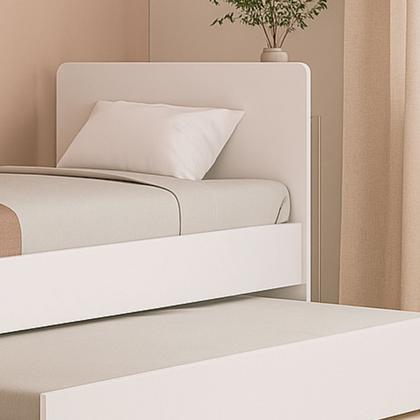 Imagem de Cama de Solteiro MDF com Bicama Auxiliar Reforçada, Ideal para Quarto Infantil Compacto