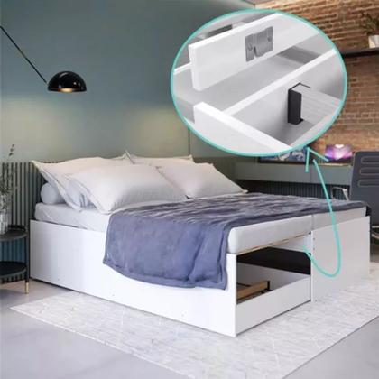 Imagem de Cama De Solteiro Vira Casal 3 Em 1 Bicama Matrix Moderna