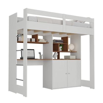 Imagem de Cama de Solteiro Zwork 2 Portas com Escrivaninha Multifuncional Yescasa