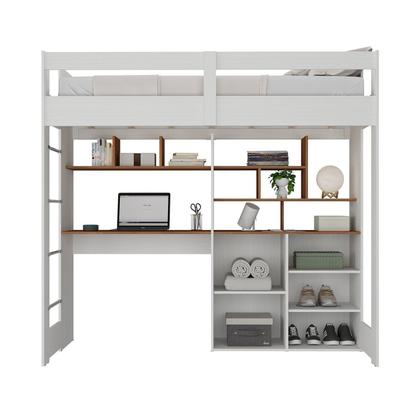 Imagem de Cama de Solteiro Zwork 2 Portas com Escrivaninha Multifuncional Yescasa