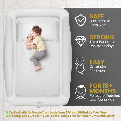 Imagem de Cama de Viagem Inflável ELTOW para Crianças - Com Amortecedores de Segurança