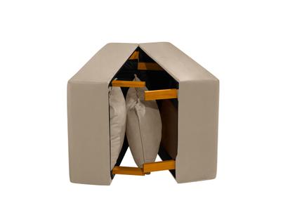 Imagem de Cama Dobrável Com Encosto Para Camping Sofá Cama Portátil Acomodar Visitas, Viagens Bege Envio Imediato