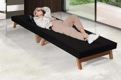 Imagem de Cama Dobrável Portátil C/Pés de Madeira - Solteiro