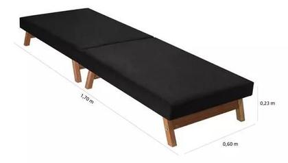 Imagem de Cama Dobrável Portátil C/Pés de Madeira - Solteiro