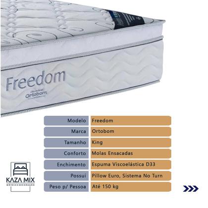 Imagem de Cama e Colchão King Ortobom Freedom Espuma Viscoelástica D33
