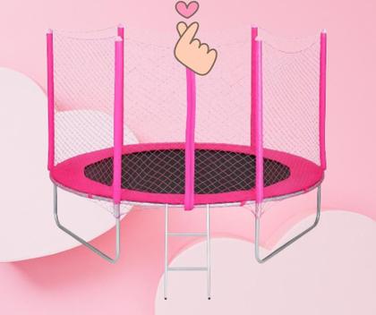 Imagem de Cama elástica 2,44 PINK com zíper na rede