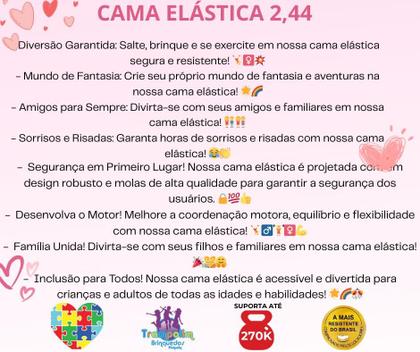 Imagem de Cama elástica 2,44 PINK com zíper na rede